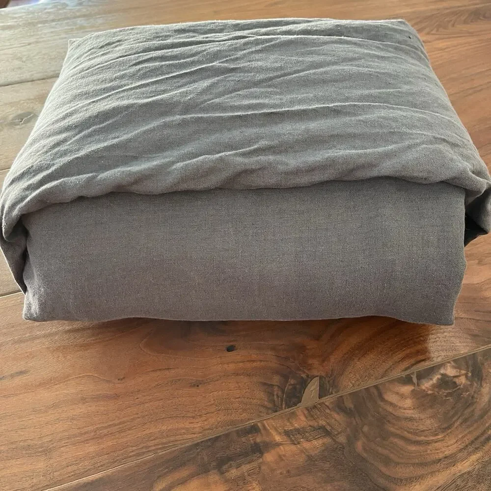 Ikea Dytåg 100% Linen King Duvet Cover & Pillowcases Dk Gray